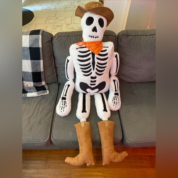 Isaac Mizrahi Skeleton Cowboy Body Pillow Halloween 32” x 60” Decor - Picture 2 of 5